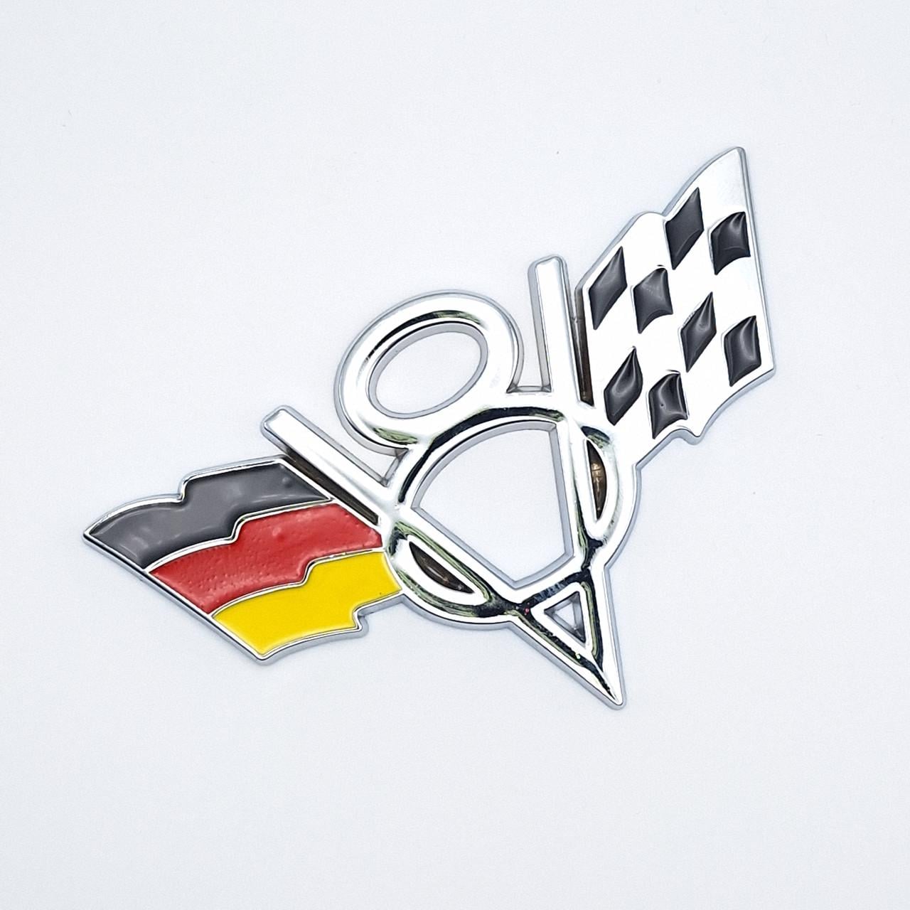 Эмблема на крышку багажника флаг Германии V8 Хром (1283965830)