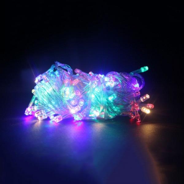 Гирлянда светодиодная LED 200 1-11 RGB прозрачный провод (202689)