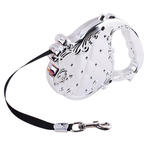 Повідець-рулетка для собак до 20 кг 3 м Сріблястий (2296441631)