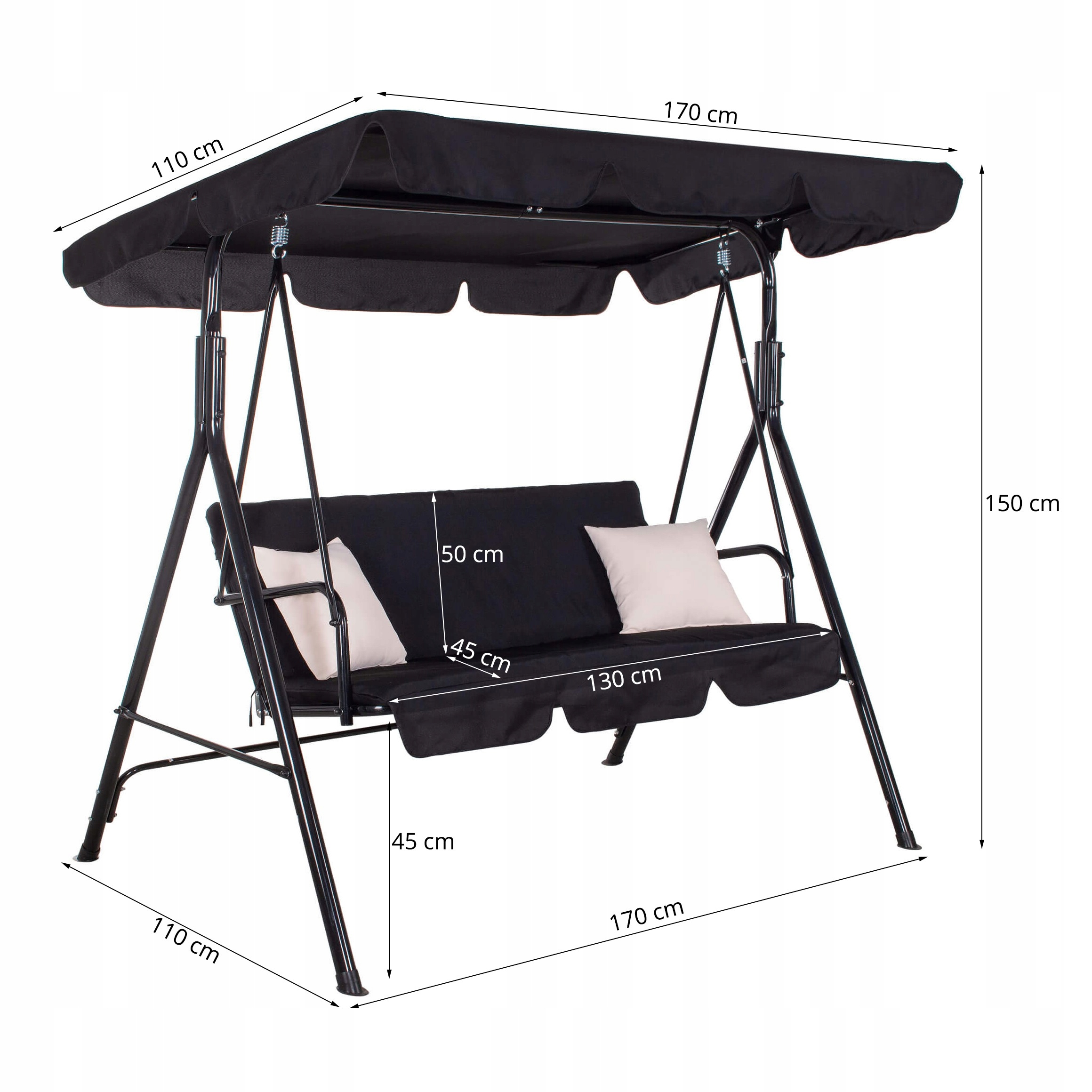 Гойдалка садова Springos Luna з навісом 150x170 см (GS0014) - фото 3 Гойдалка садова Springos Luna з навісом 150x170 см (GS0014) - фото 3