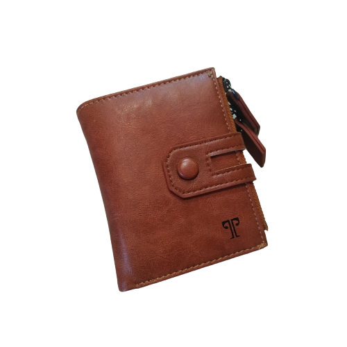 Кошелек мужской из экокожи практичный удобный Коричневый