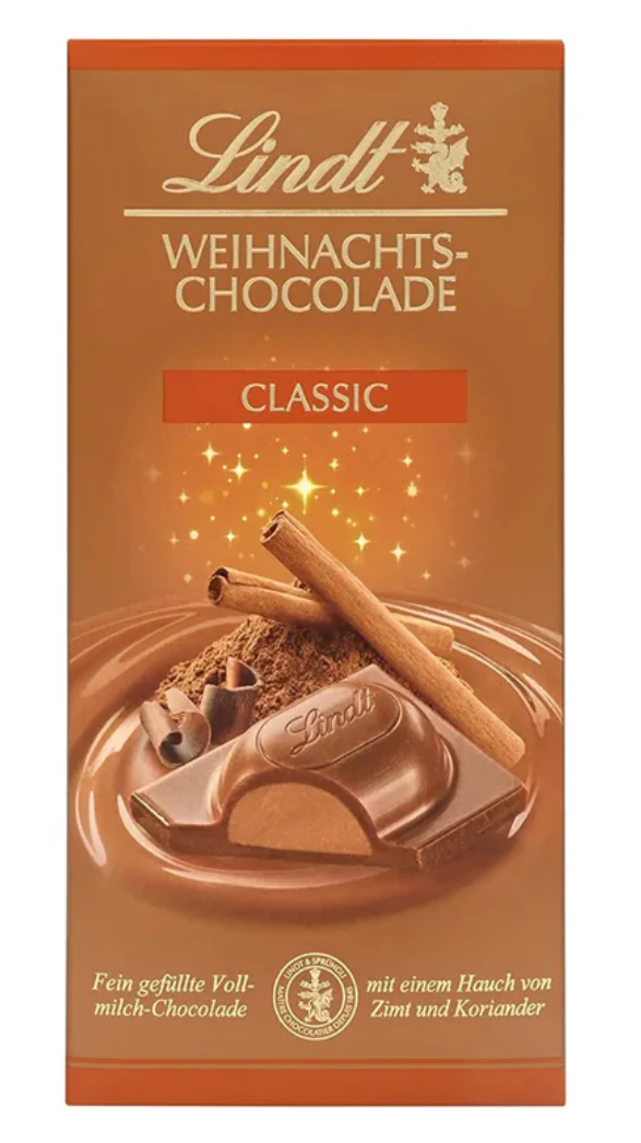 Шоколад молочный Lindt Weihnachts Chocolade Classic 100 г (2451038146)