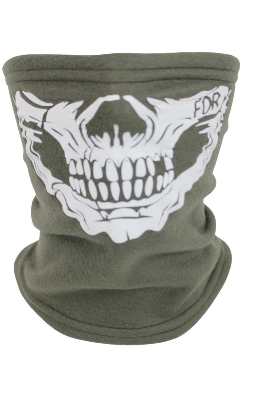 Баф зимний флисовый с принтом Череп Pancer Олива (3593325)