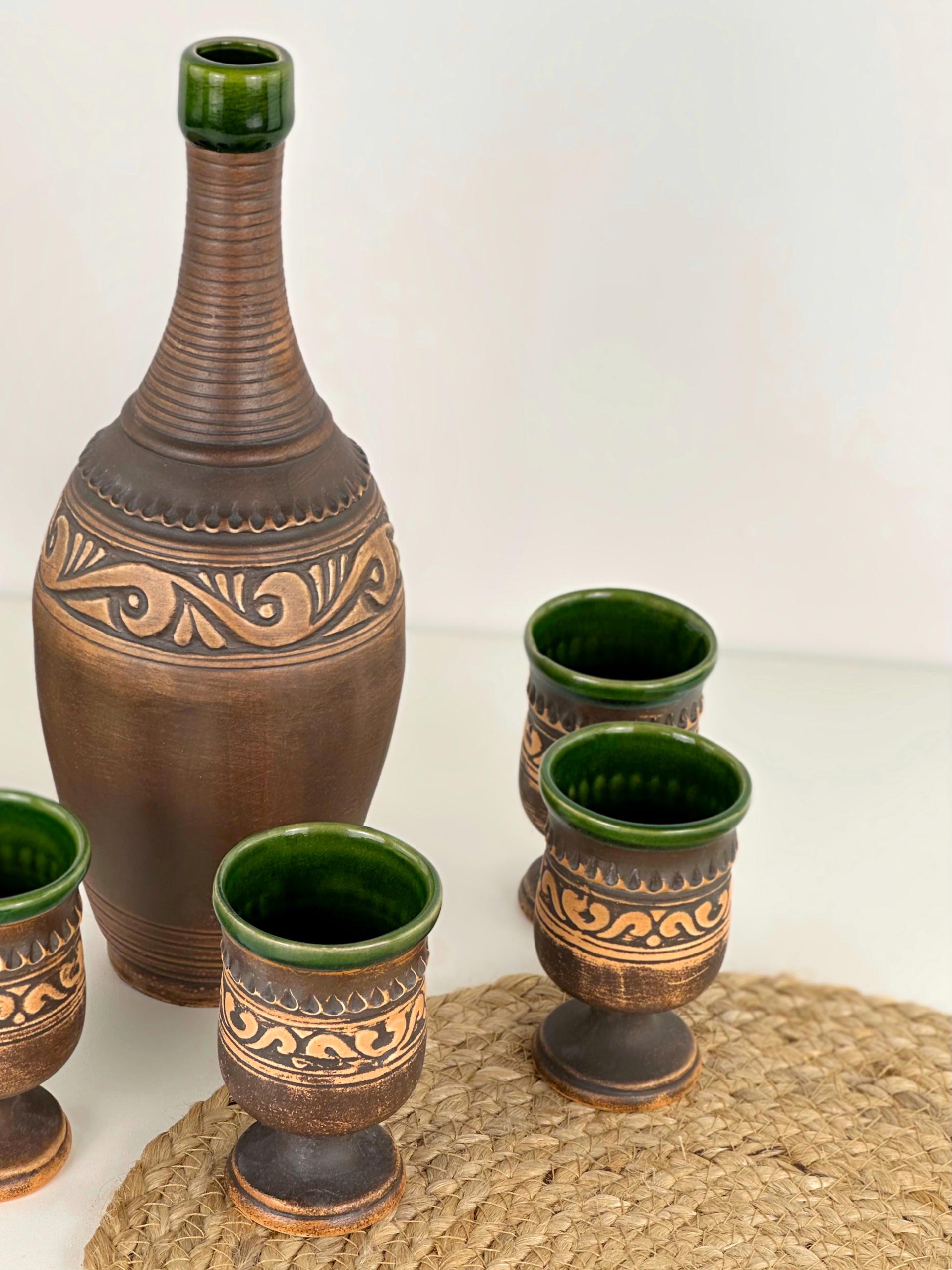 Набір глиняного посуду для подарунка Гражда на 6 чоловік Коричневий (17019-33) - фото 3 Набір глиняного посуду для подарунка Гражда на 6 чоловік Коричневий (17019-33) - фото 3