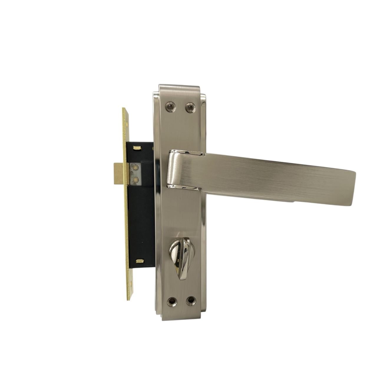 Замок з ручками Ozcanlar Alaska Handle WC 62 мм Nik/Saten (330064)