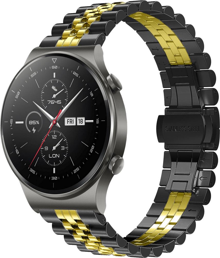 Браслет металевий Stech Line для Huawei Watch GT 2 Pro Black Gold (29143-02)