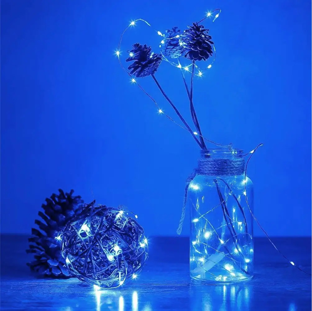 Гирлянда светодиодная нить Роса 20 м от USB 200 LED 8 режимов IP44 Сине-белый - фото 3 Гирлянда светодиодная нить Роса 20 м от USB 200 LED 8 режимов IP44 Сине-белый - фото 3