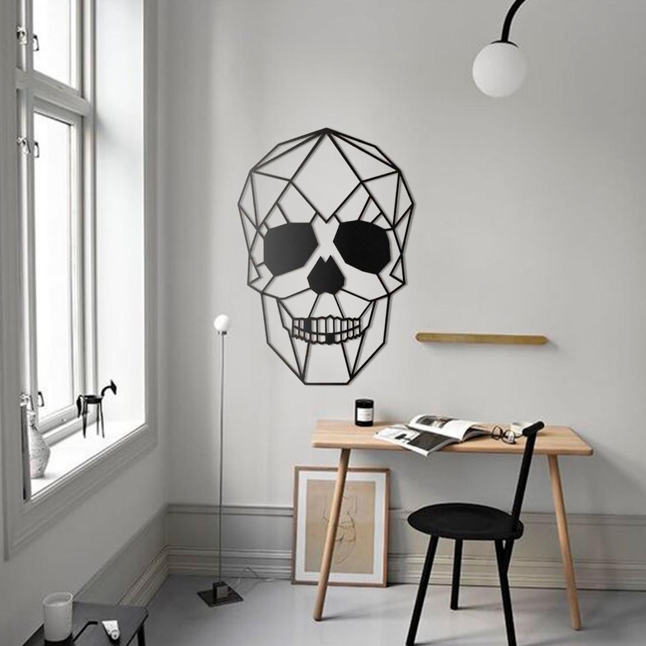 Картина с дерева на стену Skull 100х70 см (KD 30073.3)