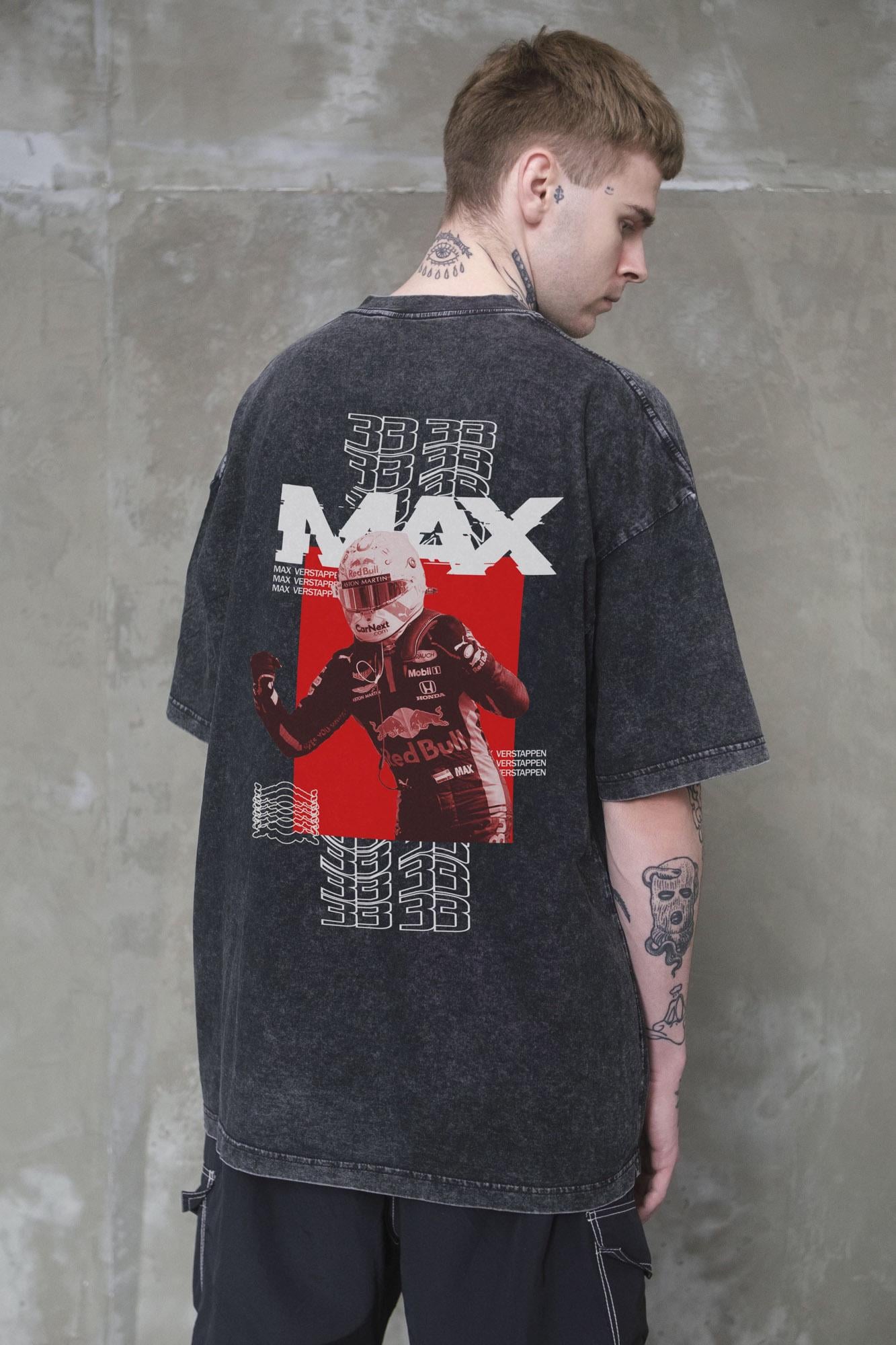 Футболка вываренная Without Washed Оверсайз с принтом Max S/M Black (S/M 8056148 8056149)