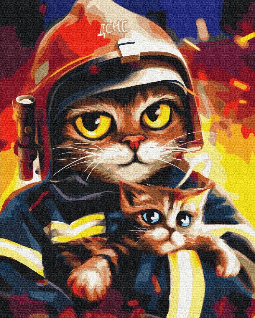 Картина по номерам премиум Brushme Котик ГСЧС Марианна Пащук 50x40 см (PBS53236)