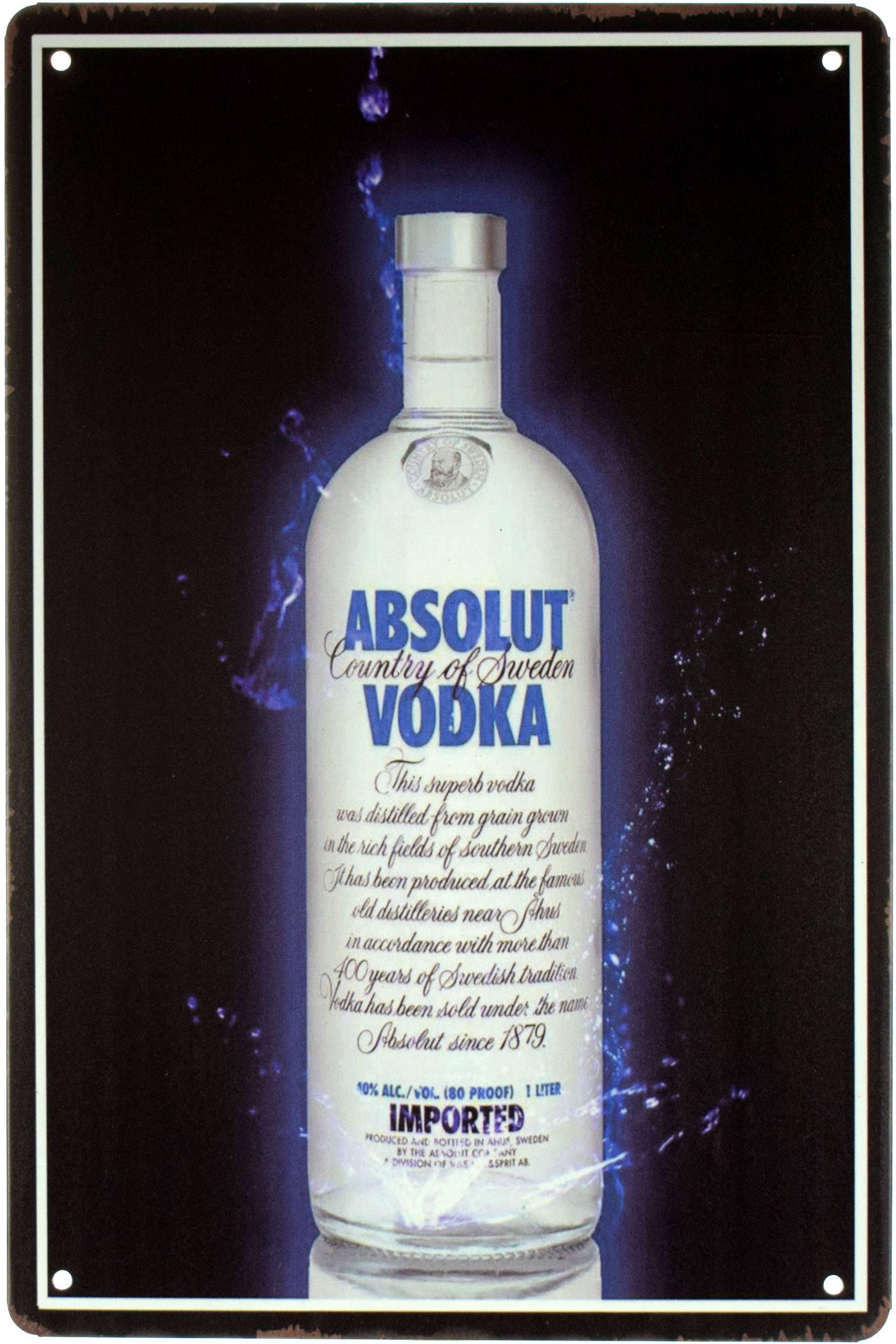 ᐉ Табличка металлическая Абсолют Водка/Absolut Vodka 20x30 см • Купить в  Киеве, Украине • Лучшая цена в Эпицентр