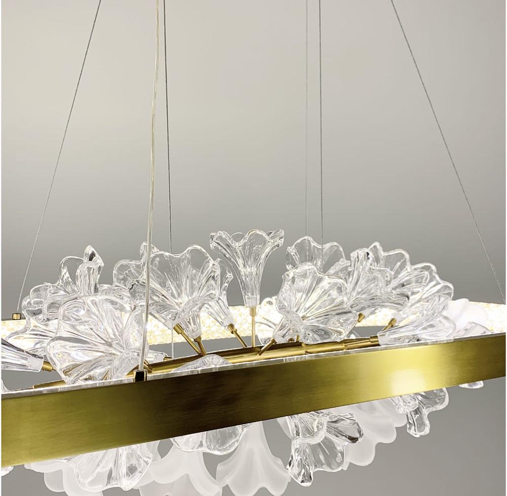 Люстра видовжена із квітковою композицією 90 см Латунь (D 9001 L) - фото 3 Люстра видовжена із квітковою композицією 90 см Латунь (D 9001 L) - фото 3