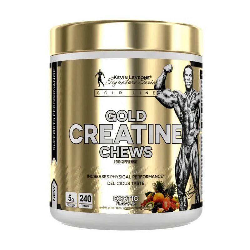 Креатин моногидрат жувальні таблетки Kevin Levrone Gold Creatine Chews 240 табл. Драгонфрут