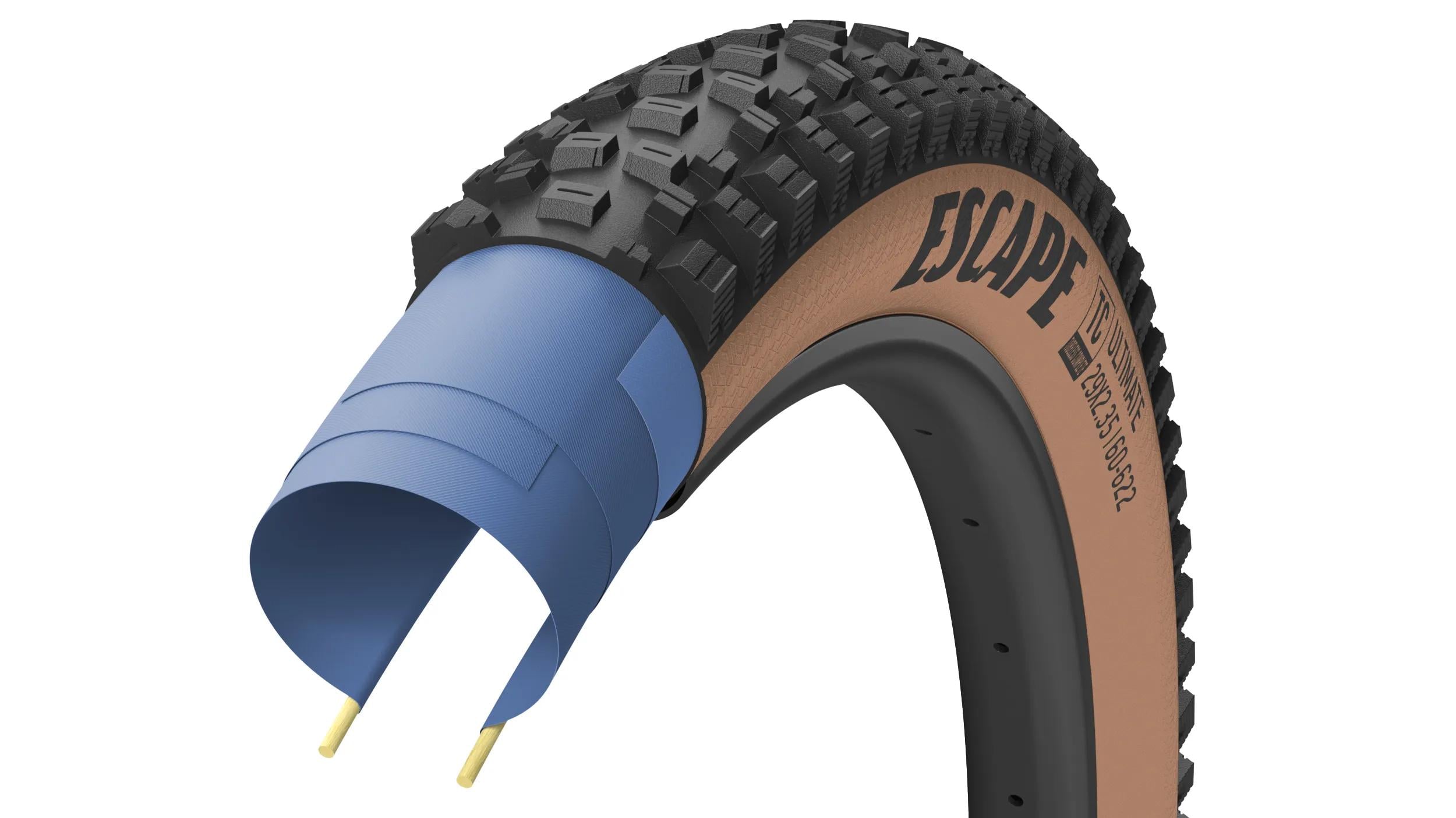 Покрышка велосипедная GoodYear ESCAPE tubeless complete folding 120tpi 29"x2,35"/60-622 Black/Tan (TIR-40-63)
