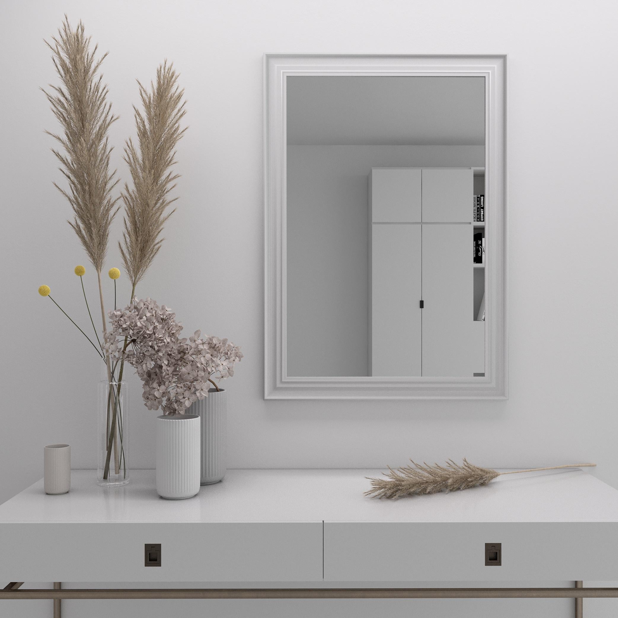 Зеркало Black Mirror на стену 102х72 Белый глянец (7024-291SW) Зеркало Black Mirror на стену 102х72 Белый глянец (7024-291SW)