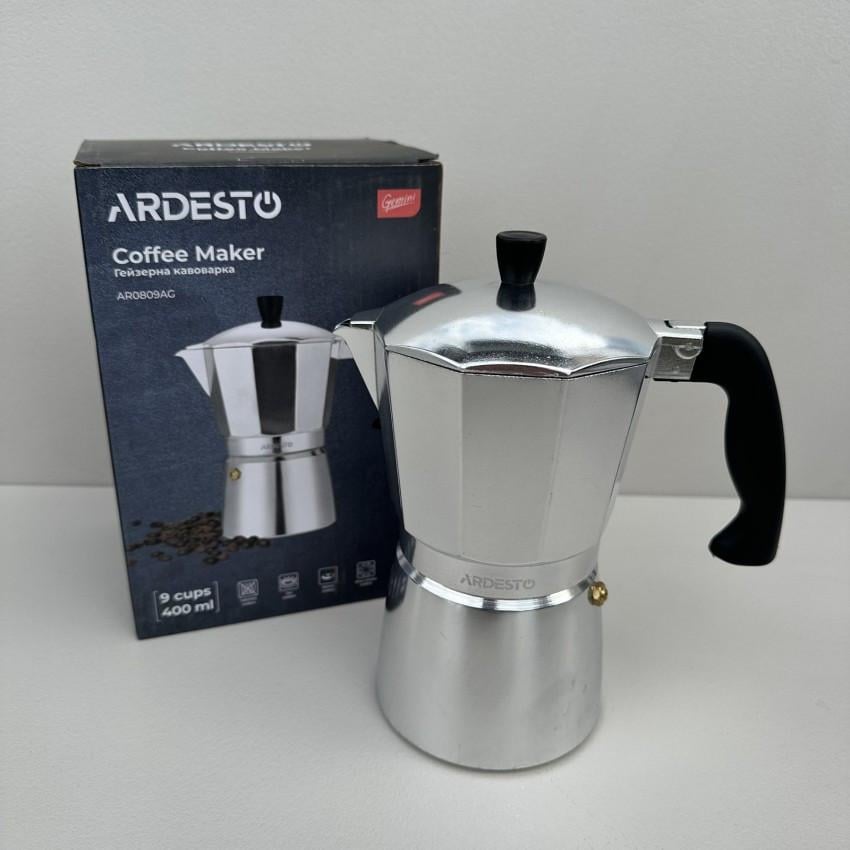 Кавоварка гейзерна алюмінієва Ardesto Gemini Cremona AR0809AG 400 мл (2764624982)