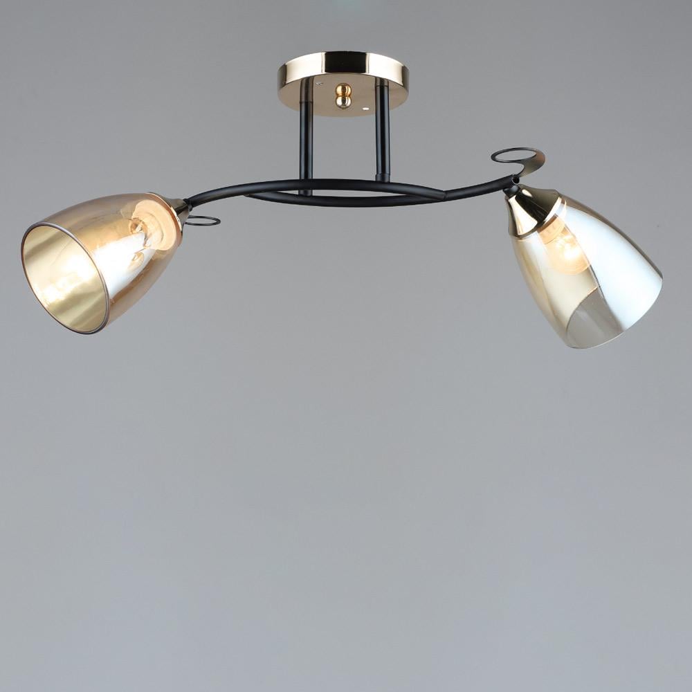 Люстра потолочная Light House SRS-19060/2 BK+FGD Черный/Золотой/Янтарный
