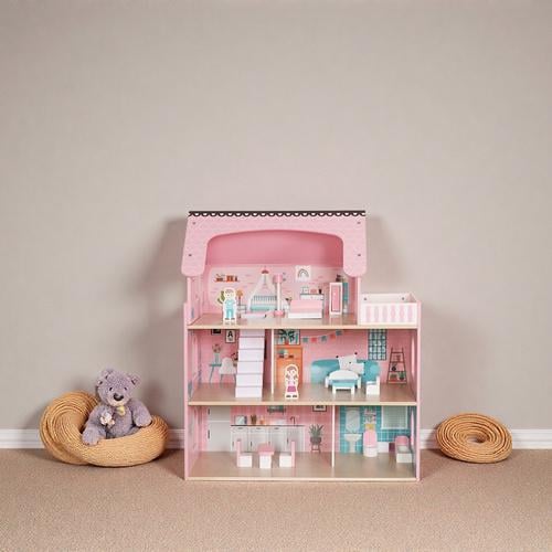 Кукольный домик Kruzzel деревянный с LED-подсветкой и мебелью (29318164) - фото 8 Кукольный домик Kruzzel деревянный с LED-подсветкой и мебелью (29318164) - фото 8