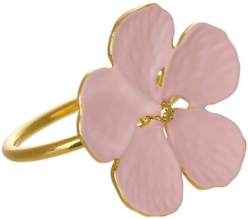 Комплект кілець для серветок квітка 6 шт. 4 см Рожевий