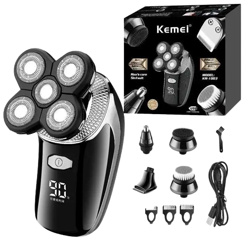 Электробритва Kemei KM-1003 5в1 аккумуляторная Black (3_01732) - фото 4