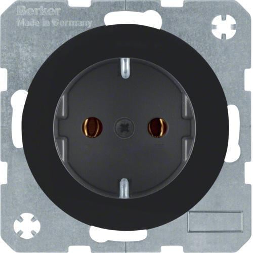 Розетка одинарная Hager R.x с ж/к 16А/250V Черный (28684922)