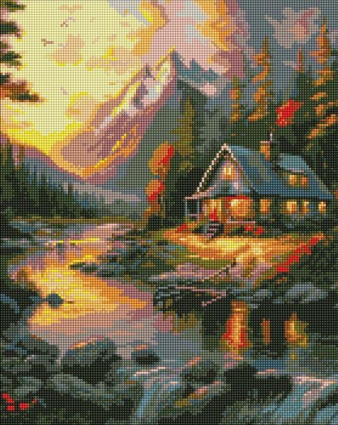 Алмазна мозаїка Золотий захід сонця з голограмними стразами art_selena_ua 40х50 см (AMO7728)