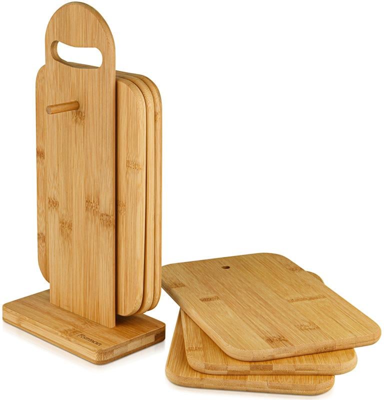 Набір дошок Fissman 23х15 см бамбукові 6 шт. на підставці (FN-8786)