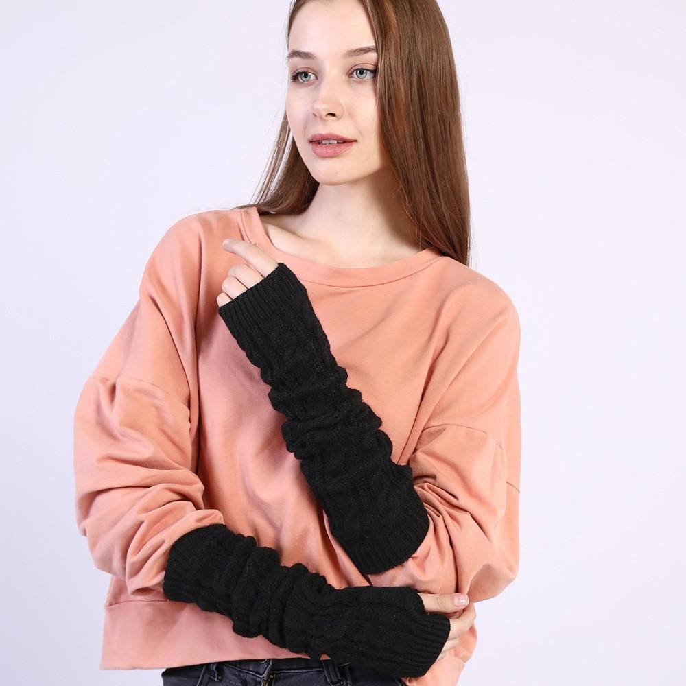 Мітенки в'язані One size Чорний (2429) - фото 1 Мітенки в'язані One size Чорний (2429) - фото 1