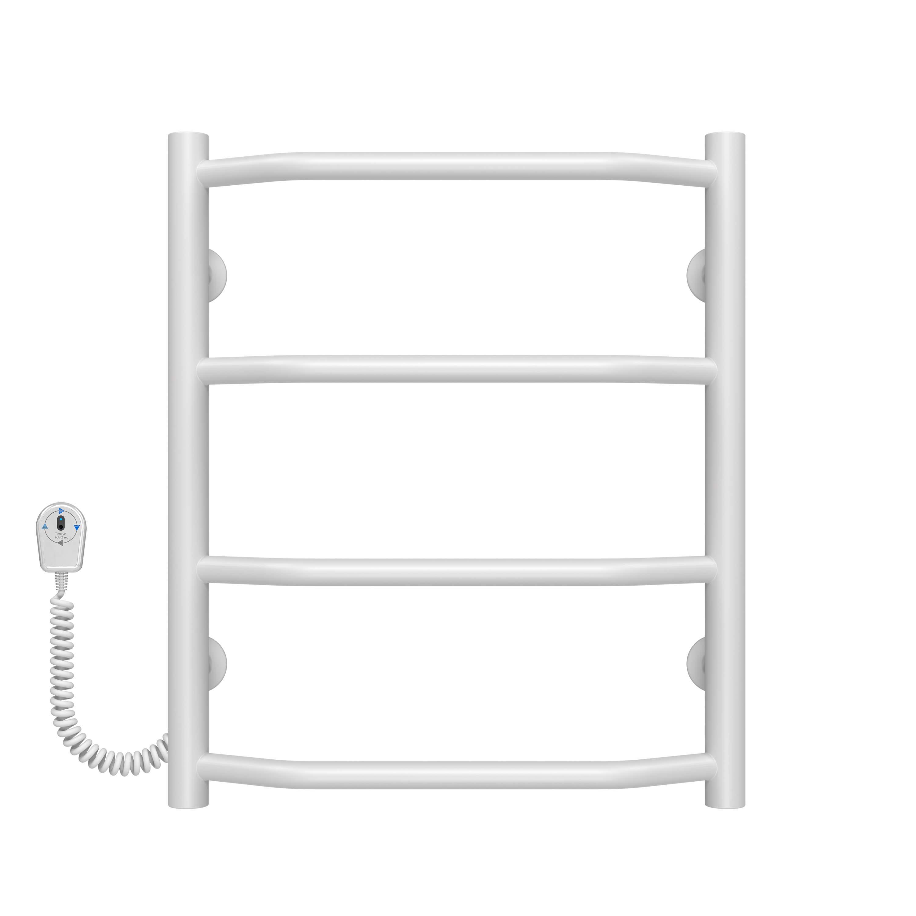 Полотенцесушитель электрический Deffi Трапеция П4 EF16 левое подключение нержавеющая сталь 400х500 мм Белый (C.TR.50.40.4.EWL5)