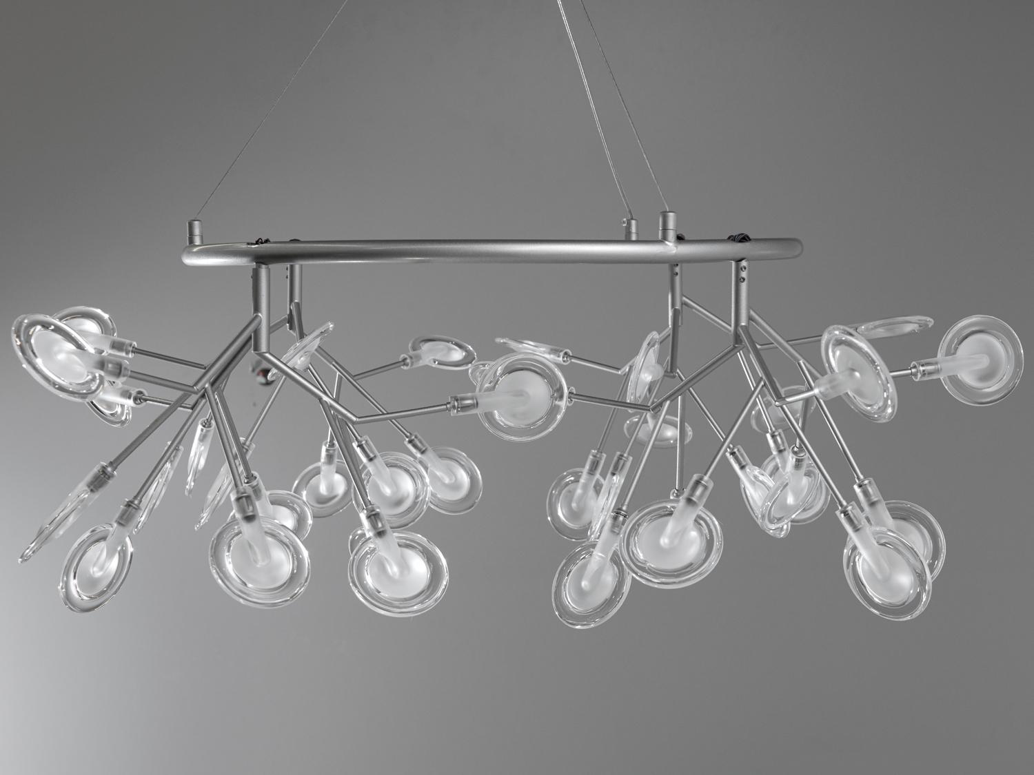 Люстра подвесная Светлячок 36 ламп Серебряный сатин (Y887-36C SL) - фото 2 Люстра подвесная Светлячок 36 ламп Серебряный сатин (Y887-36C SL) - фото 2