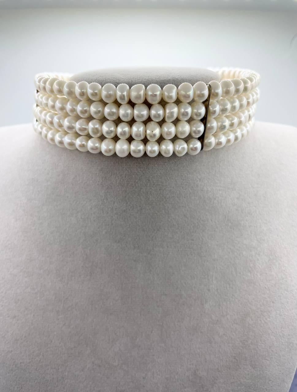 Комплект перлів із браслетом 40 см Білий (9333)