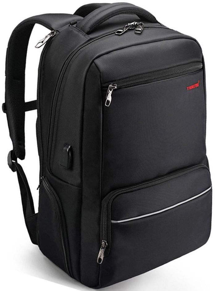 Городской рюкзак Tigernu T-B3319 с отсеком для ноутбука до 15.6" и USB 25 л Black (18194)
