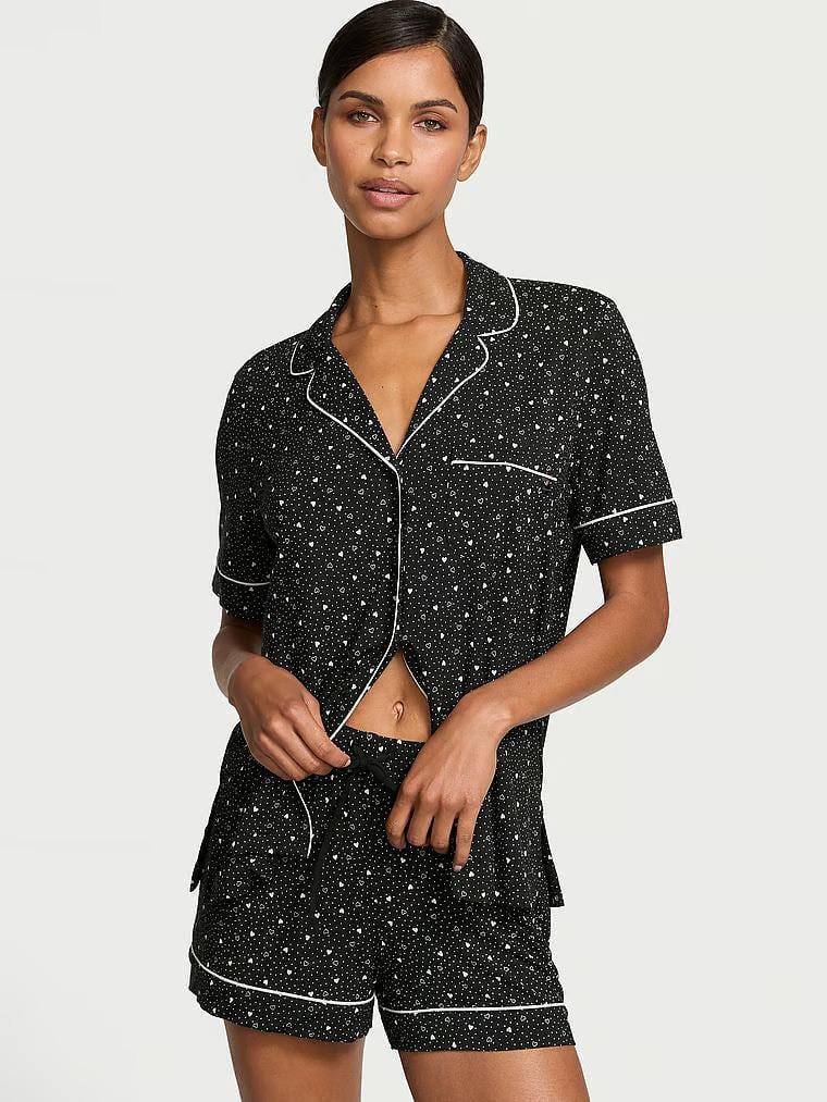 Піжама модал сорочка/шорти Victoria's Secret Modal Soft Short Pajama Set М Чорний (26990202)