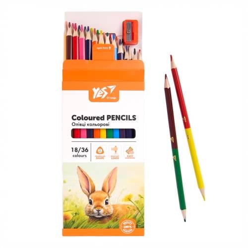 Олівці кольорові YES Orange Line з точилкою 36 кольорів 18 шт. (290752) Олівці кольорові YES Orange Line з точилкою 36 кольорів 18 шт. (290752)