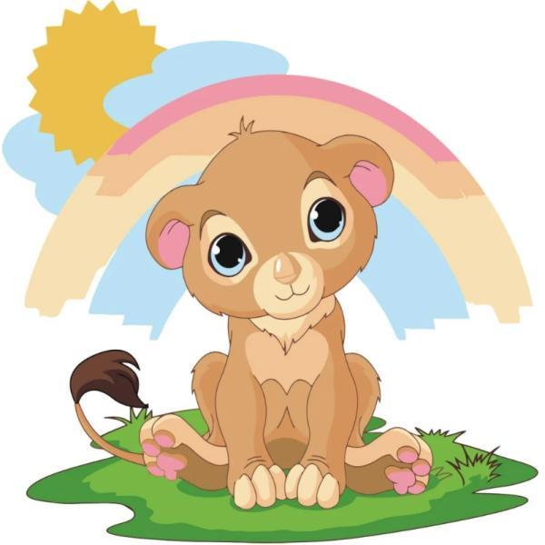 Картина по номерам Strateg Животные Маленький львенок 30х30 см в термопакете (ES064-mt)