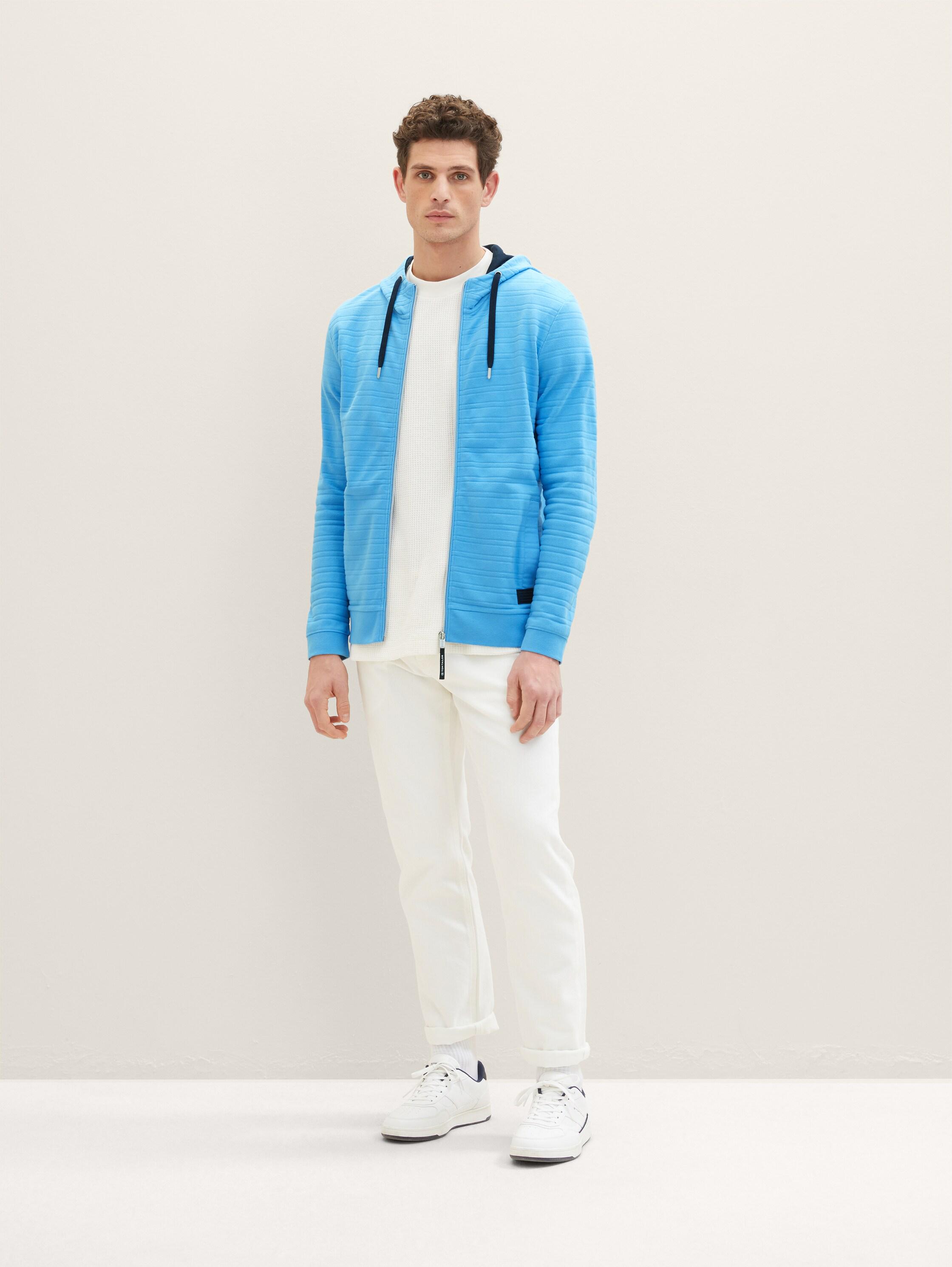 Худі Tom Tailor Textured Zip L Блакитний (21346217) - фото 6