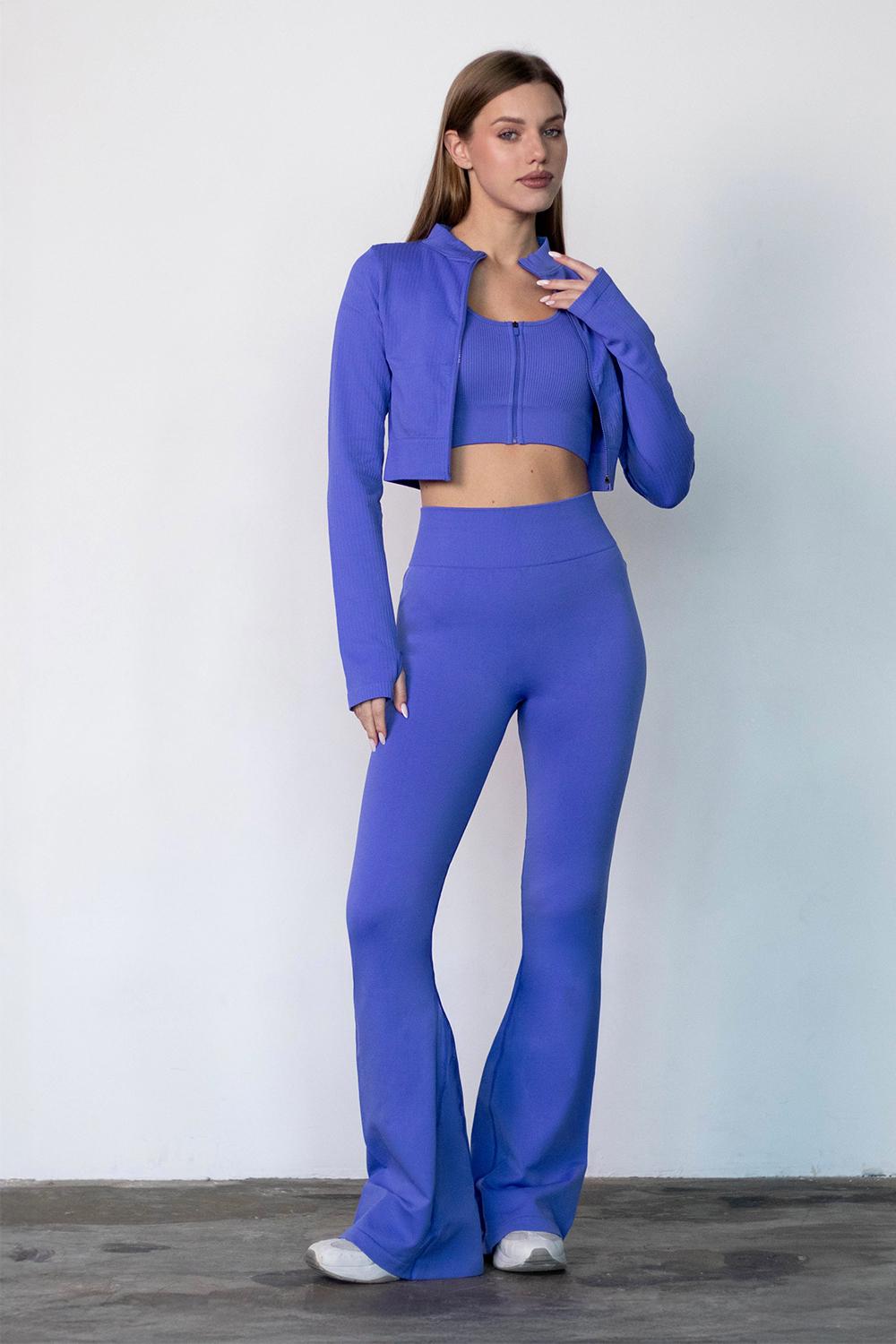 Легінси жіночі Giulia Flexing leggins Faboluose XY492 кльош L Blue-cobalt blue