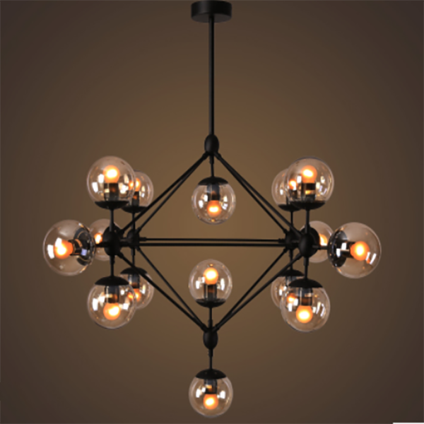 Люстра Flora лофт 15 шаров Черный (ZD017-15)