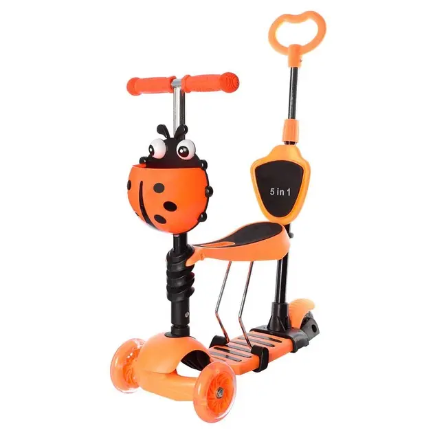 Самокат детский Best Scooter 5в1 Божья коровка Оранжевый