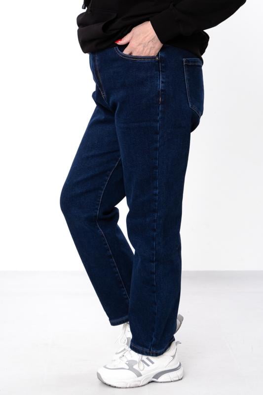 Джинси жіночі зимові Носи Своє напівбатал однотонні класичного крою р. 30 Синій (14293) - фото 4