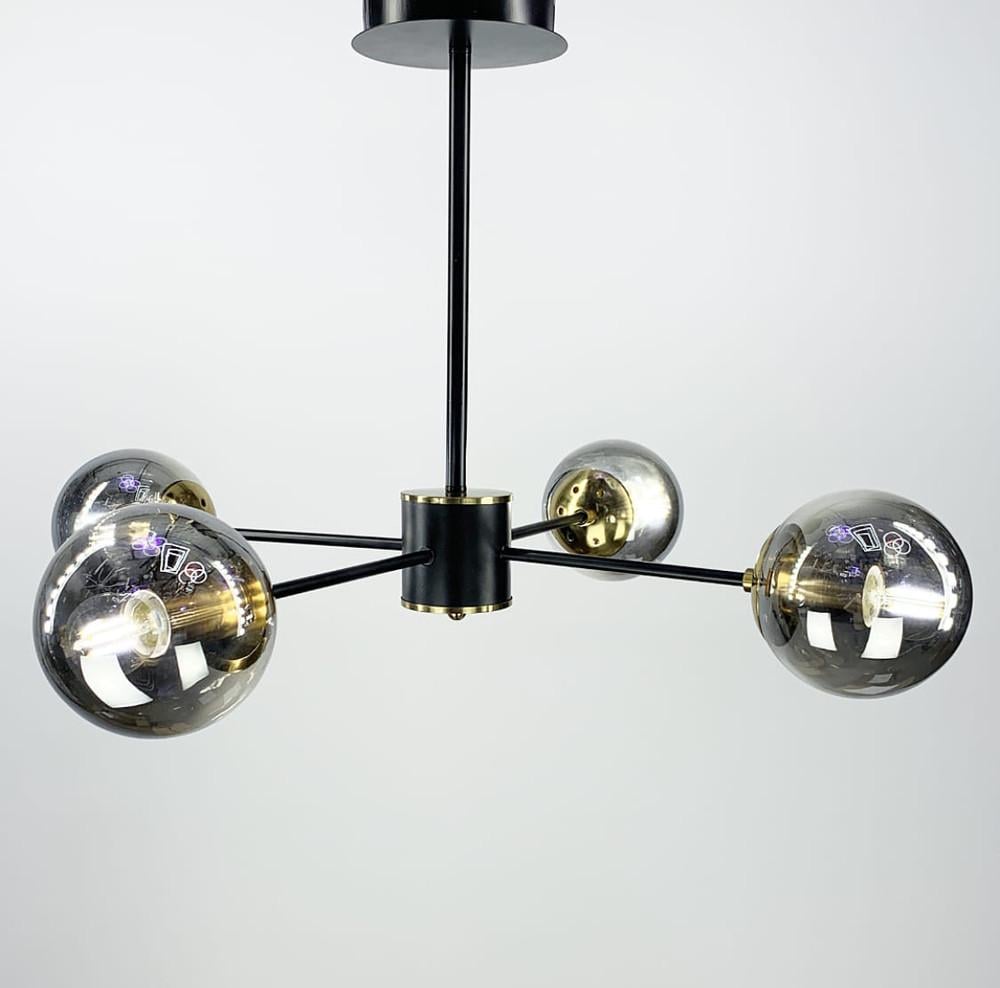 Світильник лаконічний на 4 графітових плафони Чорний (AOC 12) - фото 1 Світильник лаконічний на 4 графітових плафони Чорний (AOC 12) - фото 1