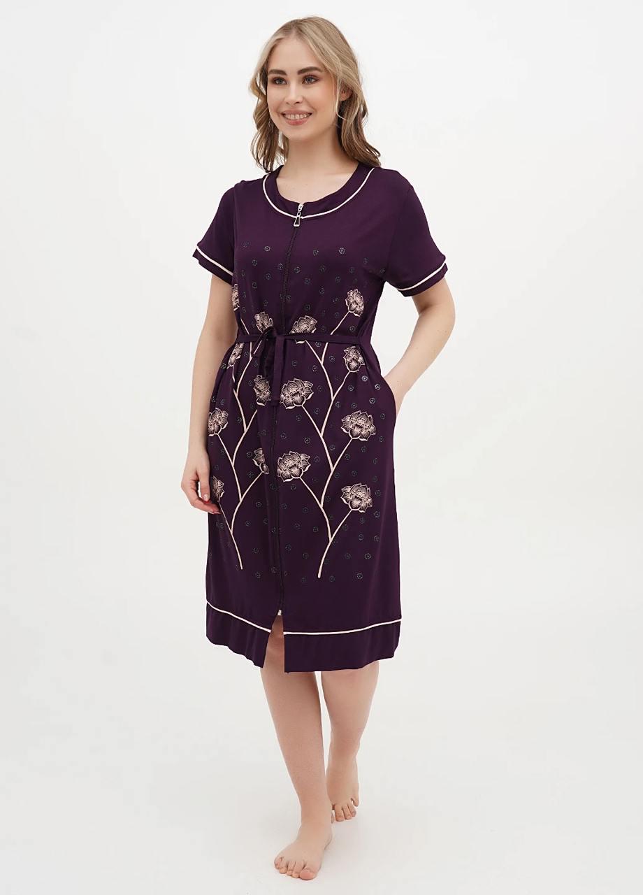 Халат Romeo Life вискоза 5XL Темно-фиолетовый (5752-2-5XL) Халат Romeo Life вискоза 5XL Темно-фиолетовый (5752-2-5XL)