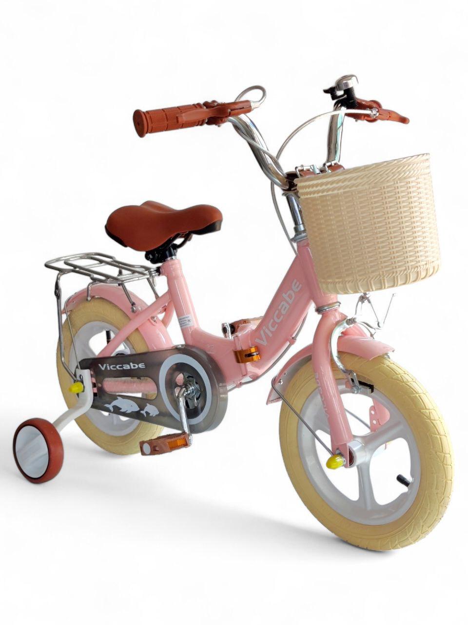 Детский велосипед двухколесный Viccabe 5188-66A-14 складной с дополнительными колесами Розовый (5188-66A-14r-s1)