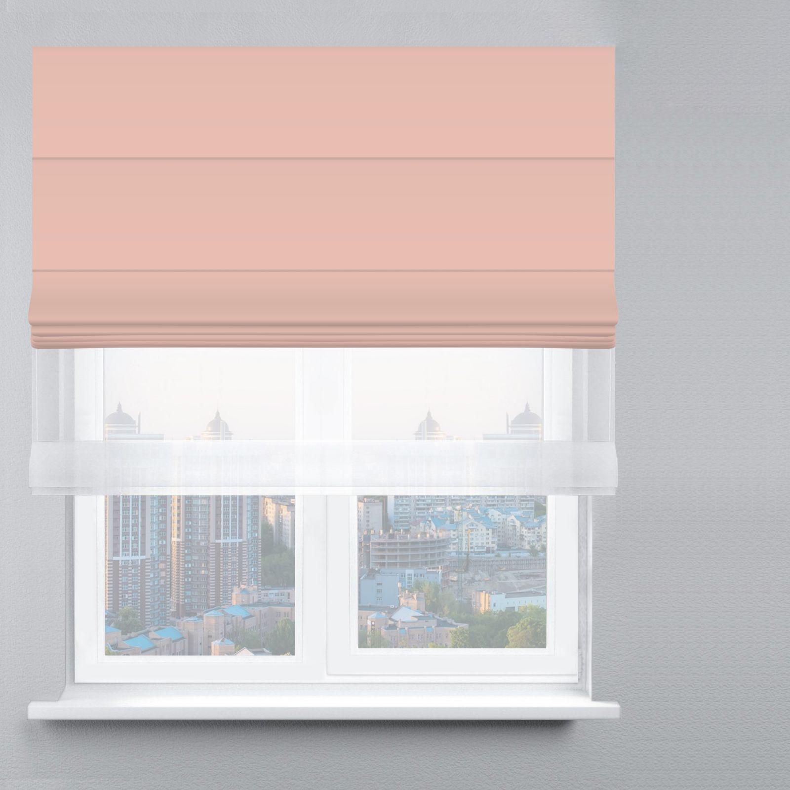 Римська штора день-ніч велюр 140х170 см Пудровий/Білий