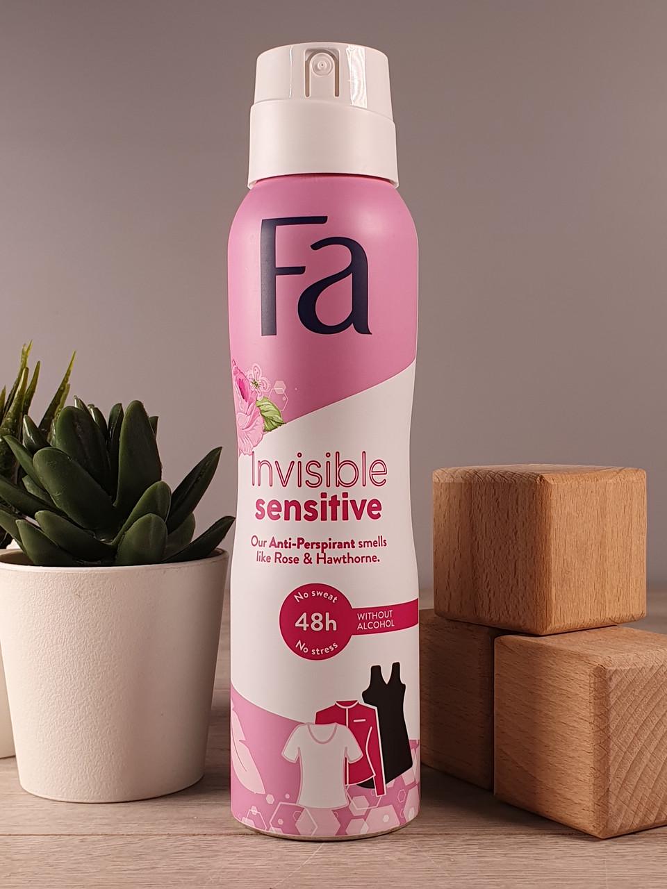 Дезодорант Fa Invisible sensitive з ароматом троянди та боярину 150 мл (1882892135)