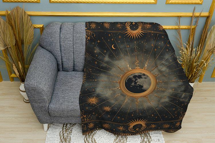 Плед Місяць Космічний загадковий світ плюш одношаровий 135х150 см (114270)