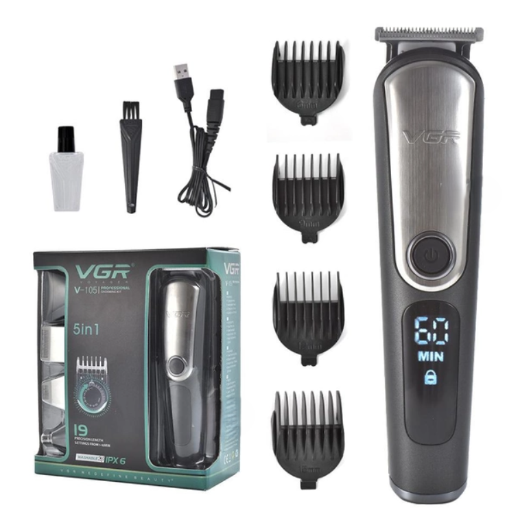 Триммер-стилизатор VGR профессиональный аккумуляторный беспроводной 5W IPX6 (V-105)