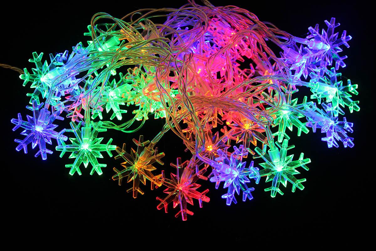 Гирлянда светодиодная Снежинки 4 м Разноцветный (ULT-2105322)