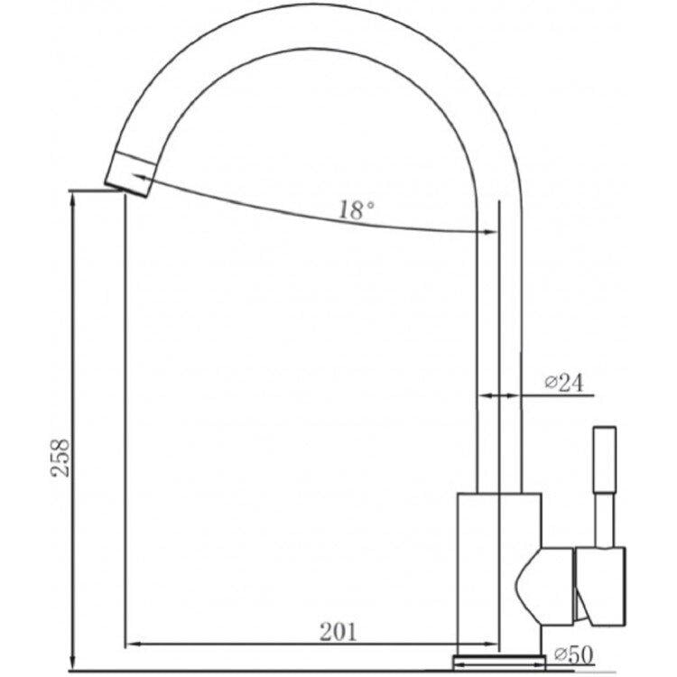 Кухонный смеситель Fabiano SKF 850 ST Grey Metallic (8232.401.0912) - фото 2