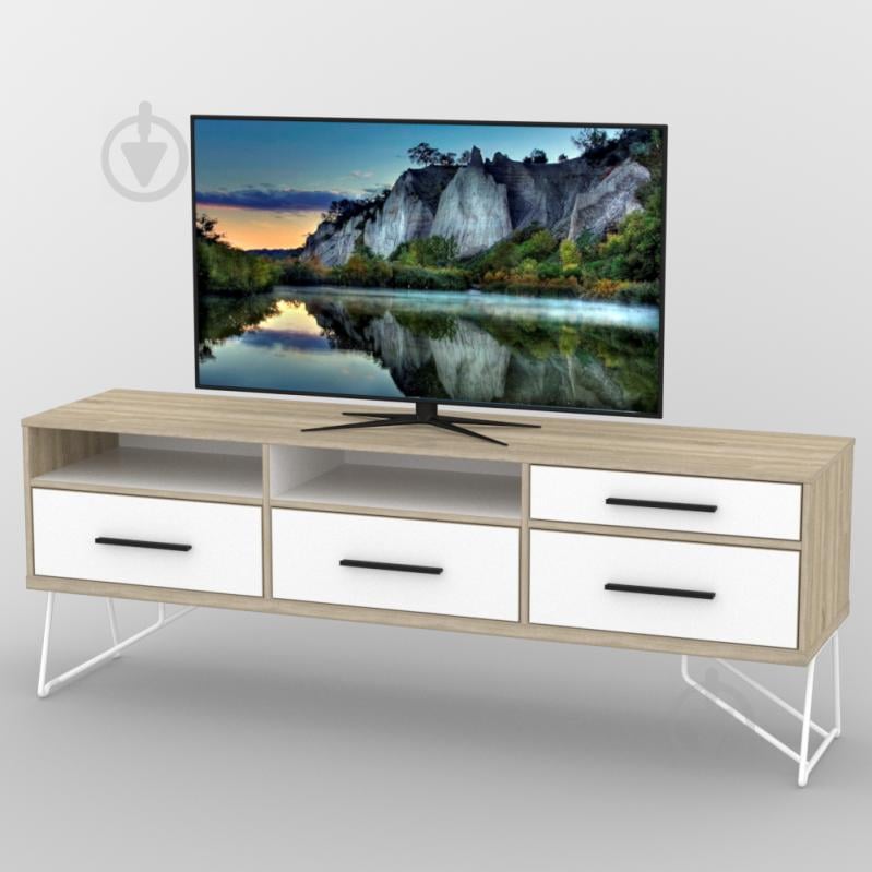 Тумба під телевізор Тиса ТВ-390 Дуб сонмоа Білий
